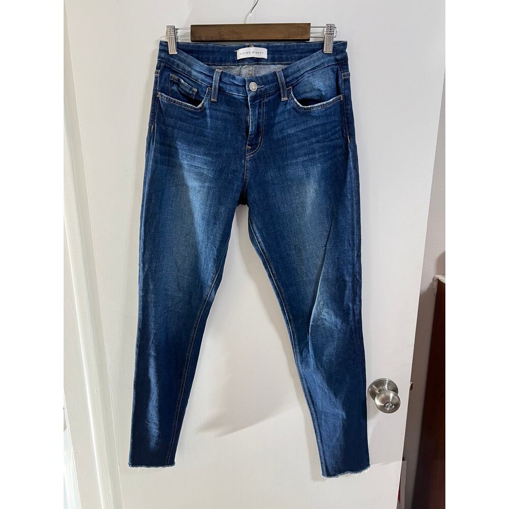 Flying Monkey Women’s Factory Distressed Blue Jeans Size 28